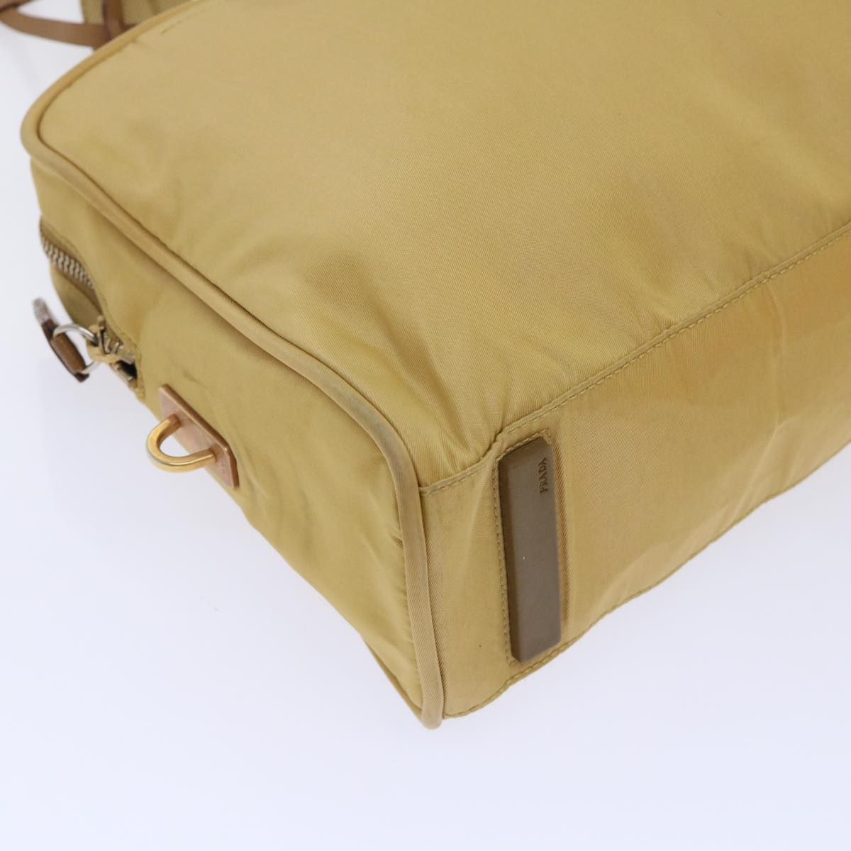 PRADA Hand Bag Nylon Yellow Auth 52732