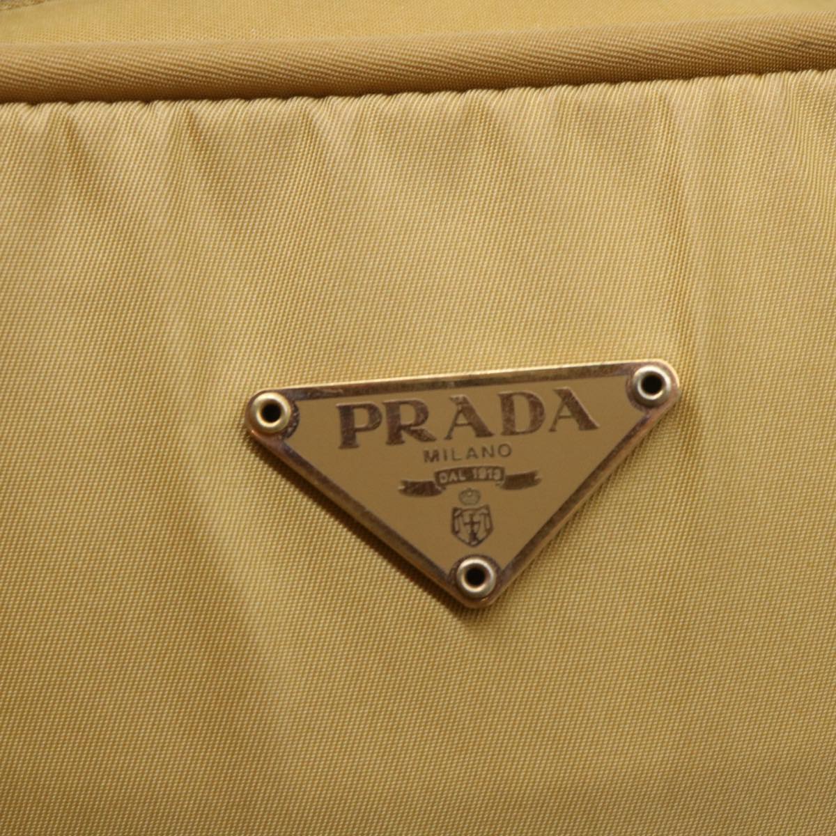 PRADA Hand Bag Nylon Yellow Auth 52732