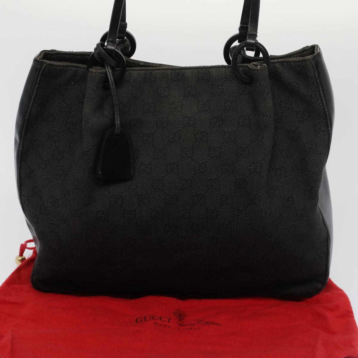 GUCCI GG Canvas Tote Bag Black Auth 52748