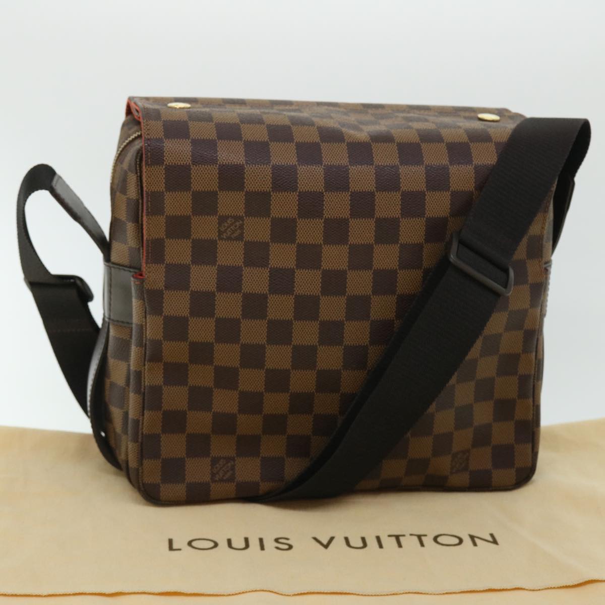 LOUIS VUITTON Damier Ebene Naviglio Shoulder Bag N45255 LV Auth 52865