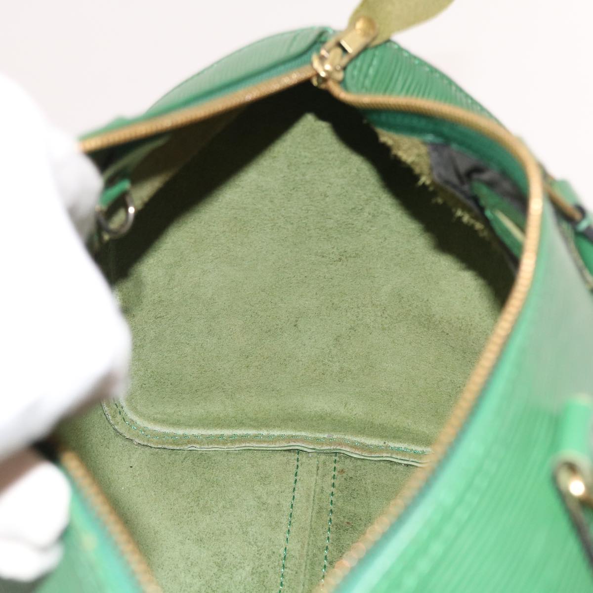 LOUIS VUITTON Epi Speedy 35 Hand Bag Borneo Green M42994 LV Auth 52931