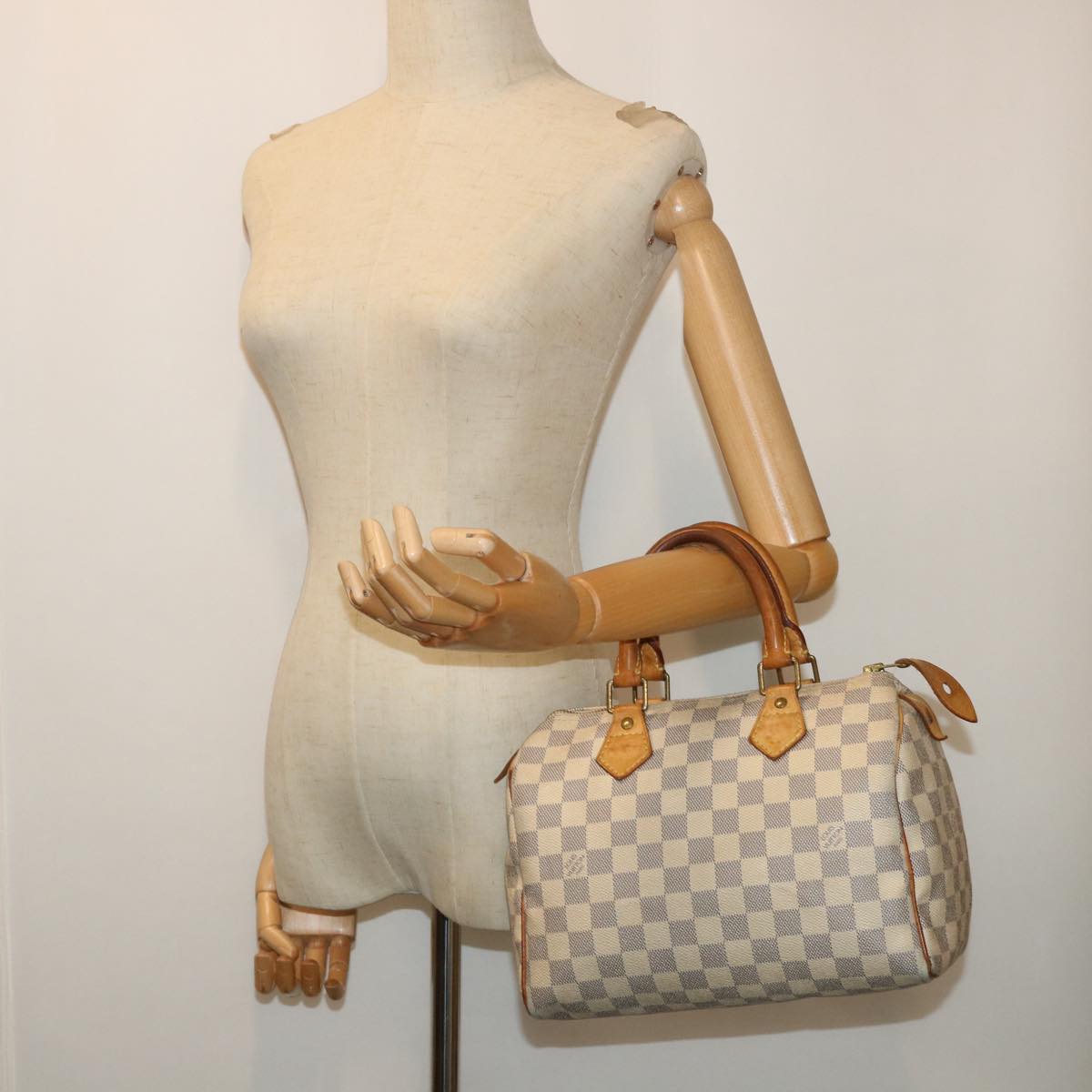 LOUIS VUITTON Damier Azur Speedy 25 Hand Bag N41534 LV Auth 52945