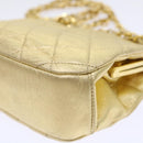 CHANEL Matelasse Chain Shoulder Bag Leather Gold CC Auth 53015SAM-17