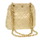 CHANEL Matelasse Chain Shoulder Bag Leather Gold CC Auth 53015SAM-1
