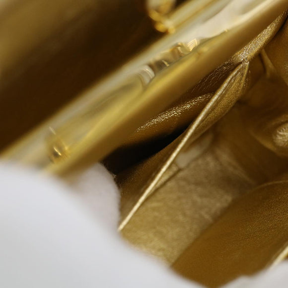 CHANEL Matelasse Chain Shoulder Bag Leather Gold CC Auth 53015AM