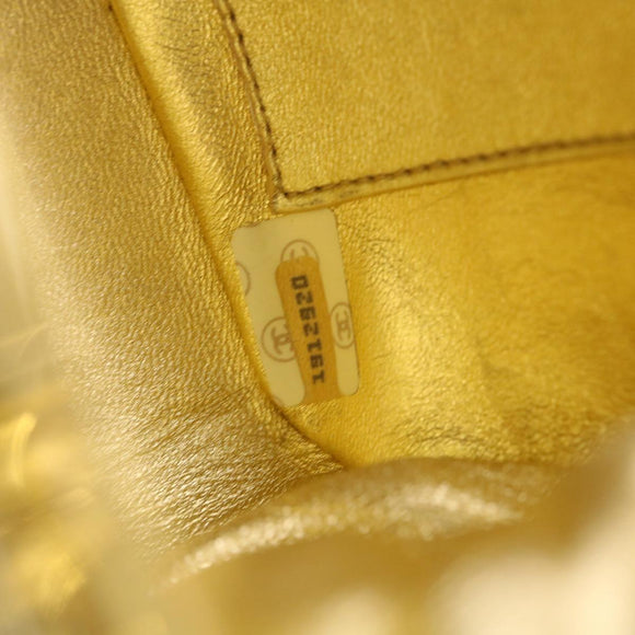 CHANEL Matelasse Chain Shoulder Bag Leather Gold CC Auth 53015AM