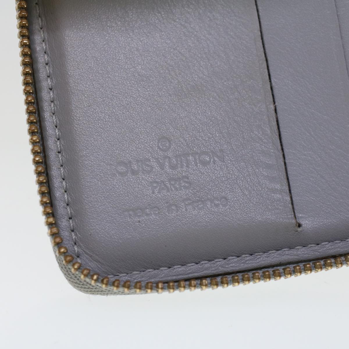 LOUIS VUITTON Monogram Vernis Bloom Wallet Gris M91044 LV Auth 53059