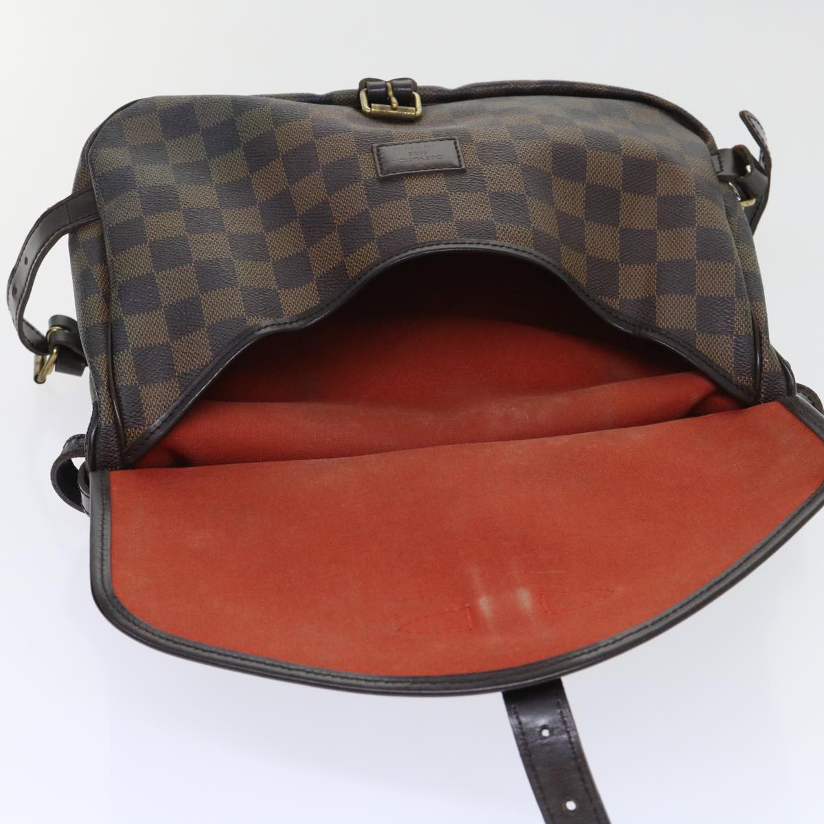 LOUIS VUITTON Damier Ebene Saumur 30 Shoulder Bag N48081 LV Auth 53062