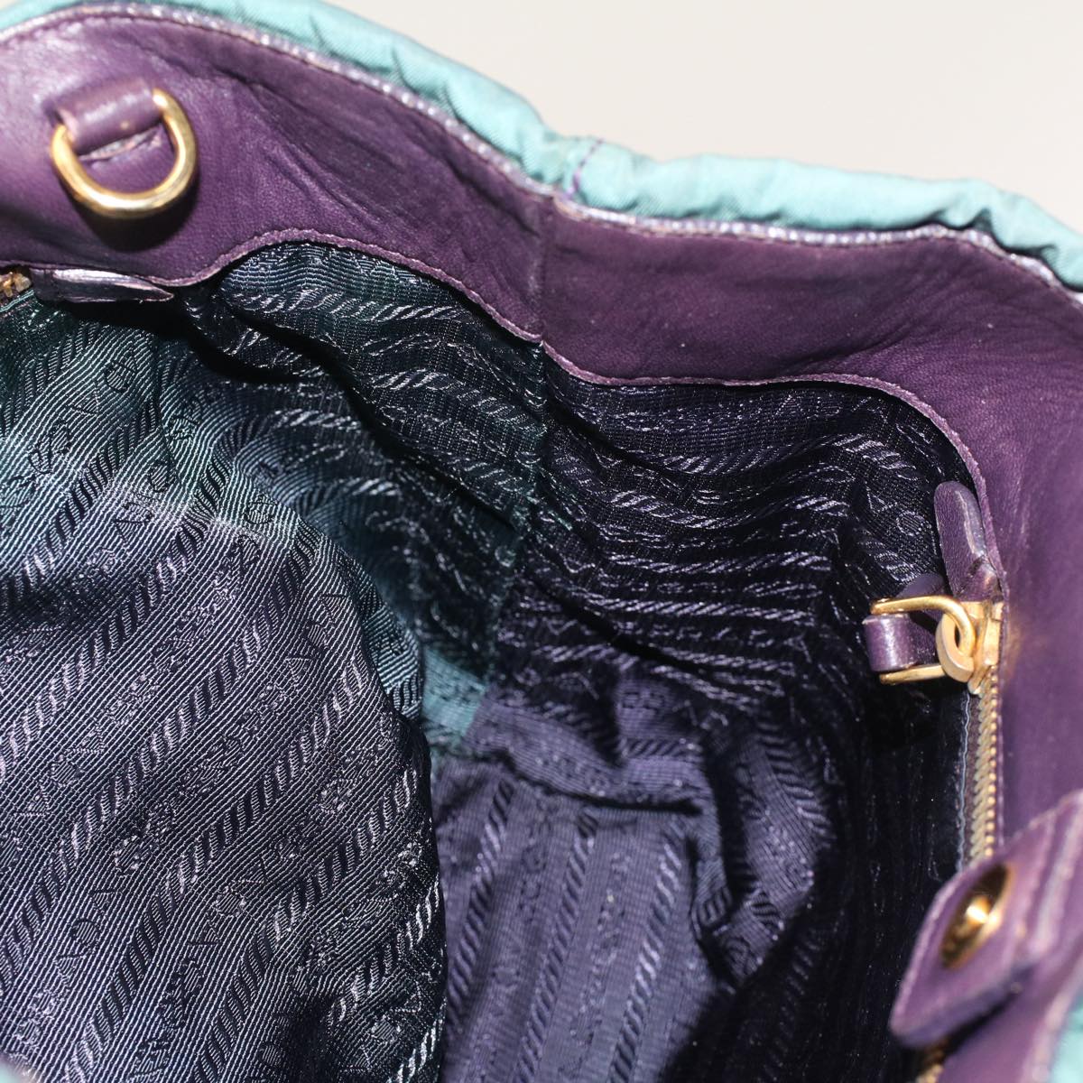 PRADA Hand Bag Nylon 2way Purple Auth 53077