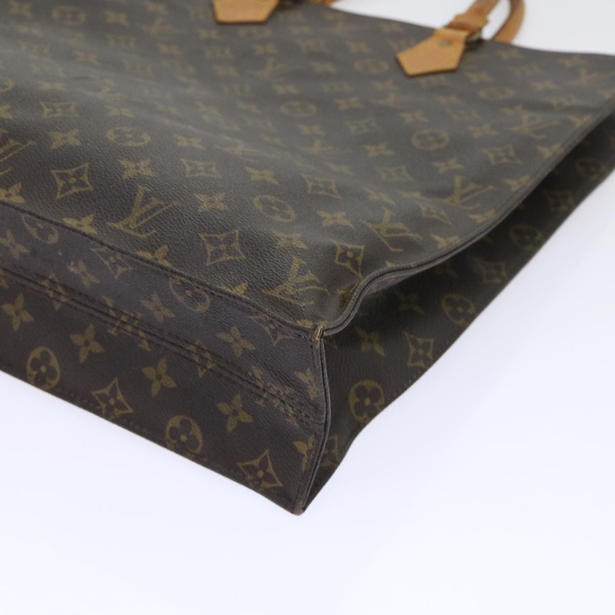 LOUIS VUITTON Monogram Sac Plat Hand Bag M51140 LV Auth 53090