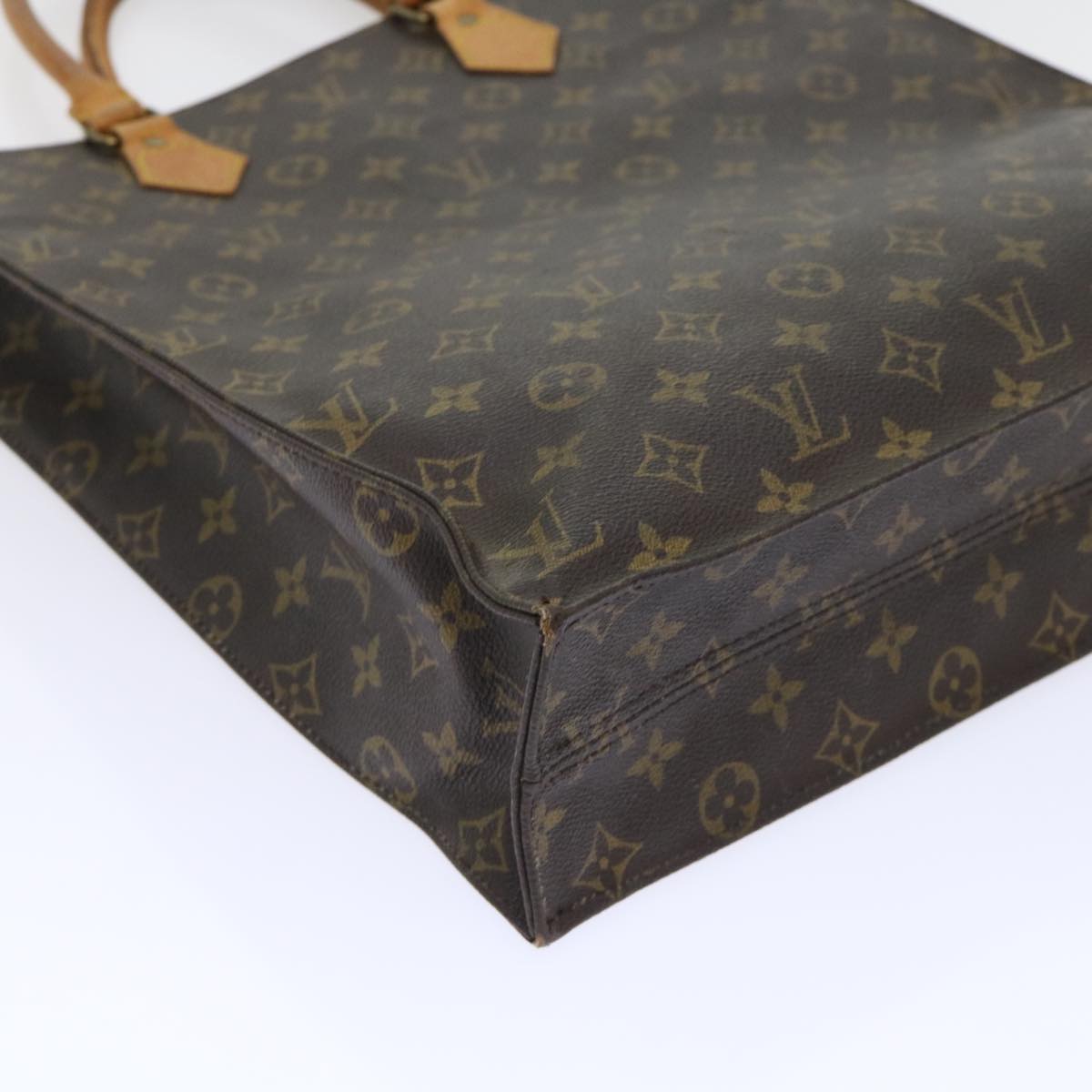 LOUIS VUITTON Monogram Sac Plat Hand Bag M51140 LV Auth 53090