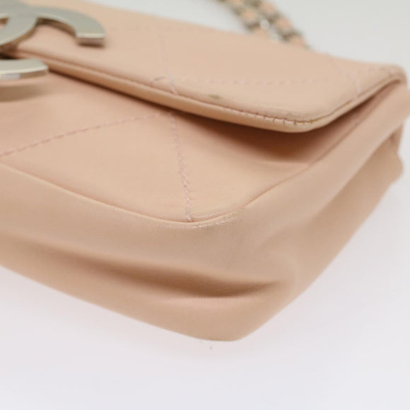 CHANEL Matelasse Chain Shoulder Bag Leather Pink CC Auth 53097V