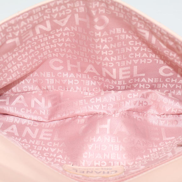 CHANEL Matelasse Chain Shoulder Bag Leather Pink CC Auth 53097V