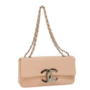 CHANEL Matelasse Chain Shoulder Bag Leather Pink CC Auth 53097V-1