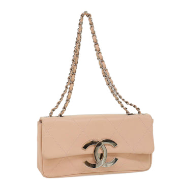 CHANEL Matelasse Chain Shoulder Bag Leather Pink CC Auth 53097V