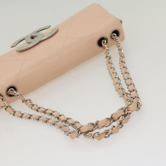 CHANEL Matelasse Chain Shoulder Bag Leather Pink CC Auth 53097V