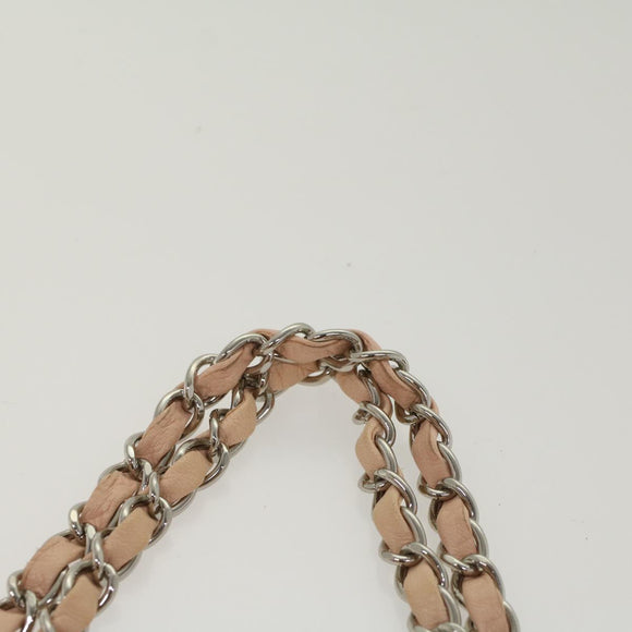 CHANEL Matelasse Chain Shoulder Bag Leather Pink CC Auth 53097V