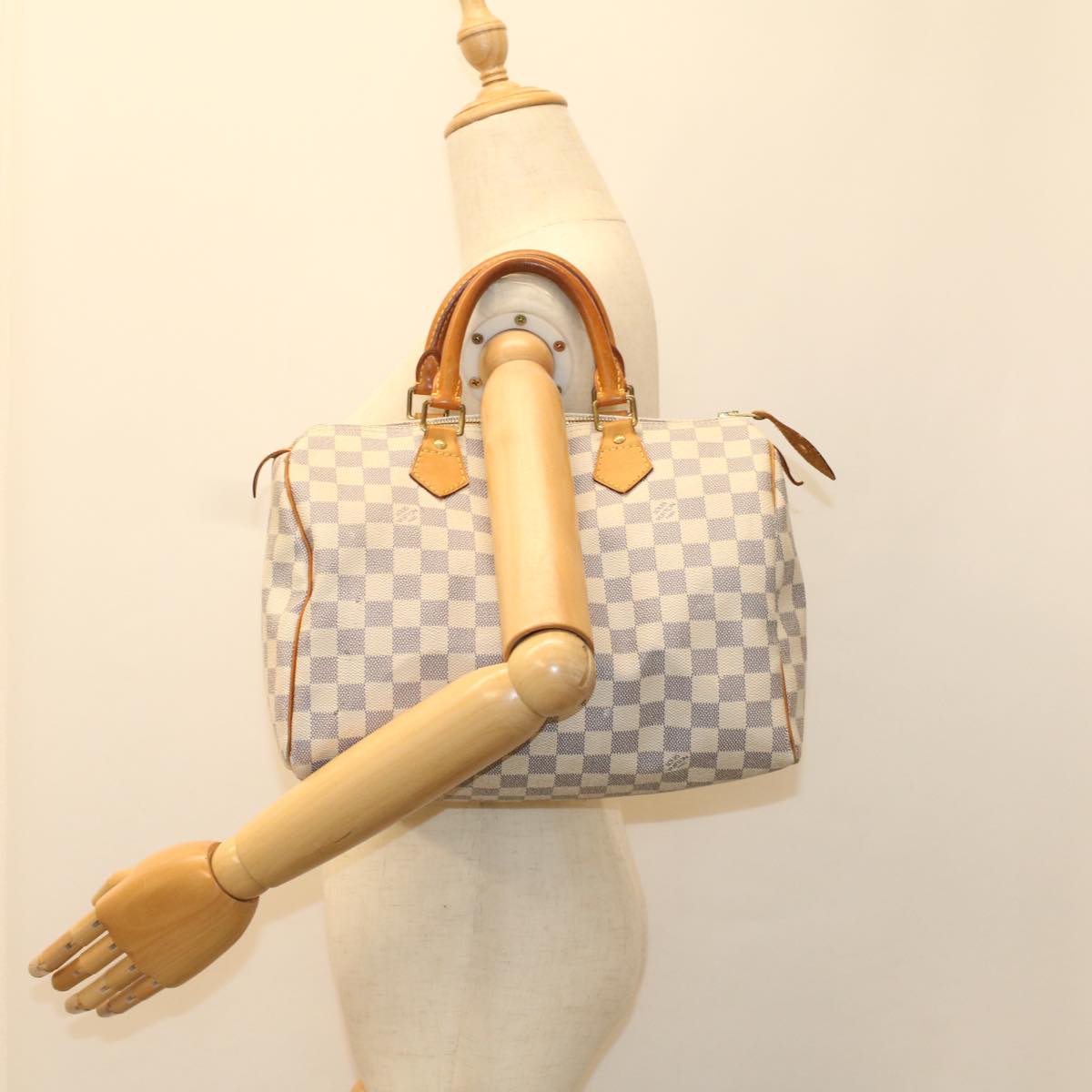 LOUIS VUITTON Damier Azur Speedy 30 Hand Bag N41533 LV Auth 53196