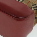 Burberrys Nova Check Hand Bag Canvas Beige Red Auth 53246-14