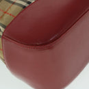 Burberrys Nova Check Hand Bag Canvas Beige Red Auth 53246-15