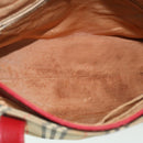 Burberrys Nova Check Hand Bag Canvas Beige Red Auth 53246-10