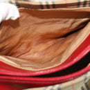 Burberrys Nova Check Hand Bag Canvas Beige Red Auth 53246-12