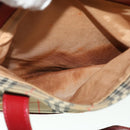 Burberrys Nova Check Hand Bag Canvas Beige Red Auth 53246-21