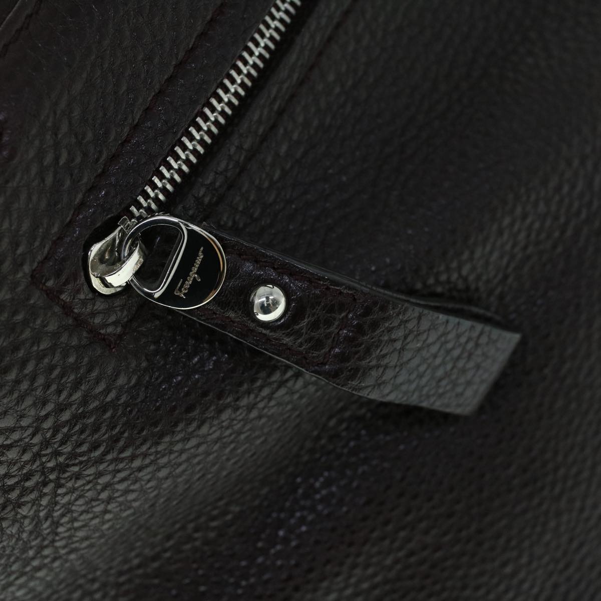 Salvatore Ferragamo Sofia Gancini Shoulder Bag Leather 2way Bordeaux Auth 53277