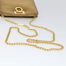 Salvatore Ferragamo Gancini Chain Shoulder Bag Leather Gold Auth 53278-7