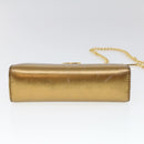Salvatore Ferragamo Gancini Chain Shoulder Bag Leather Gold Auth 53278-5