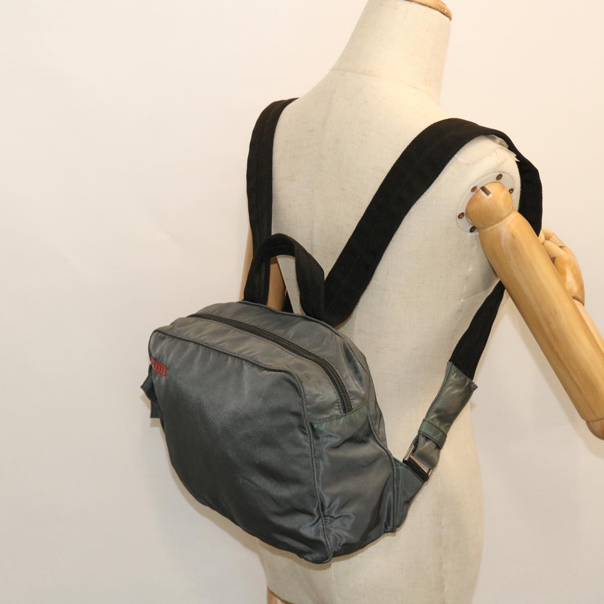 PRADA Sports Backpack Nylon Gray Auth 53381
