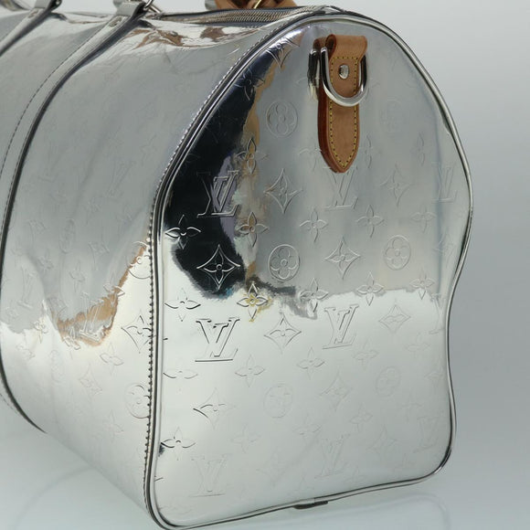 LOUIS VUITTON Mirror Keepall Bandouliere 50 Bag Silver M45886 LV Auth 53414S