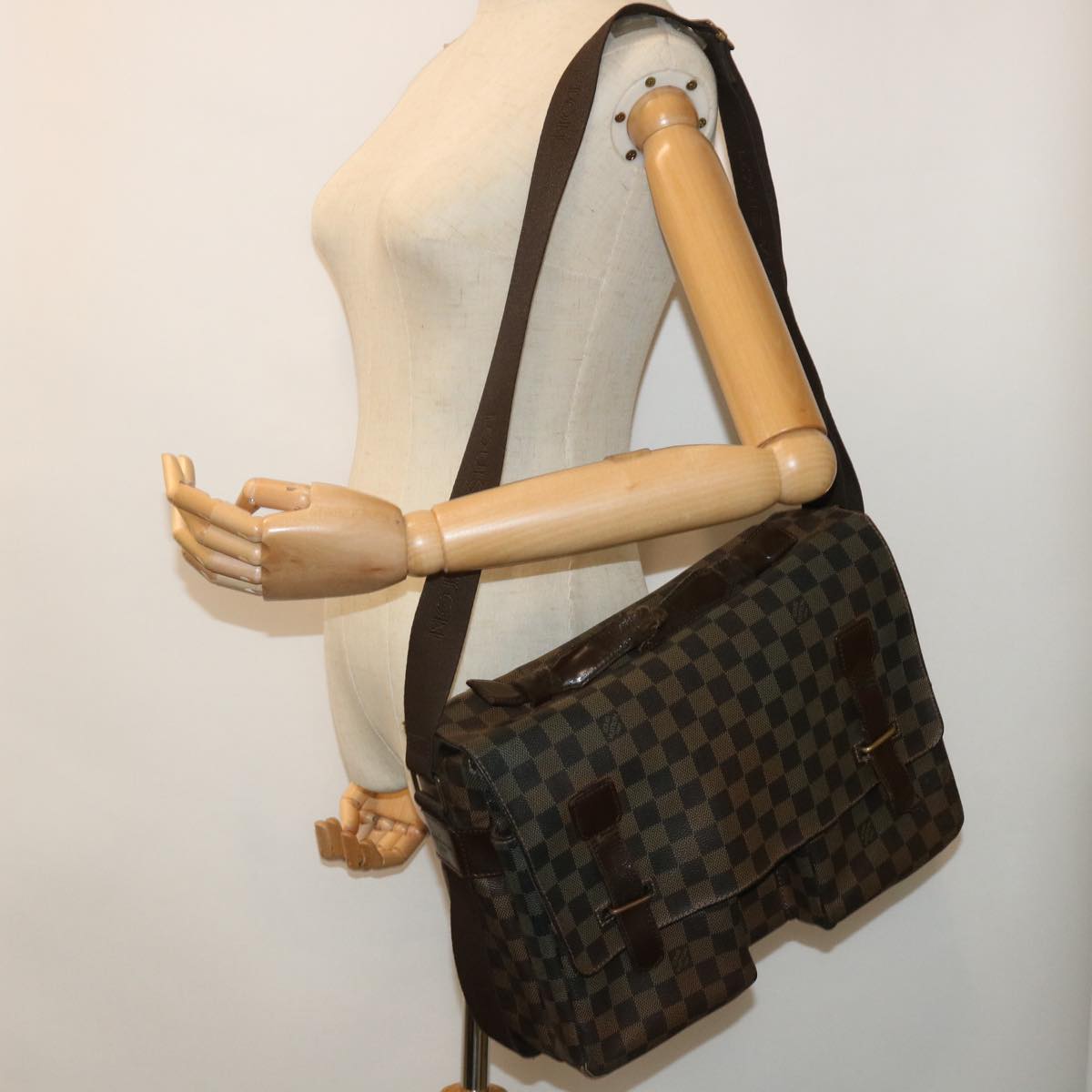 LOUIS VUITTON Damier Ebene Broadway Shoulder Bag N42270 LV Auth 53586