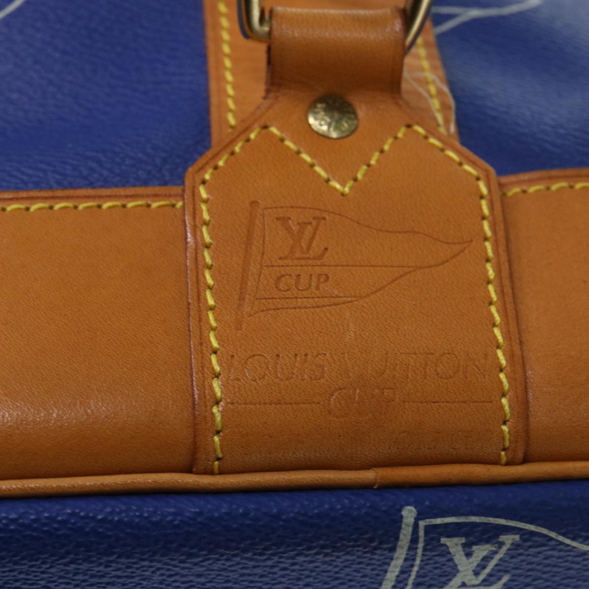 LOUIS VUITTON LV Cup Sac Marine Shoulder Bag PVC Leather Blue A24014 Auth 53640