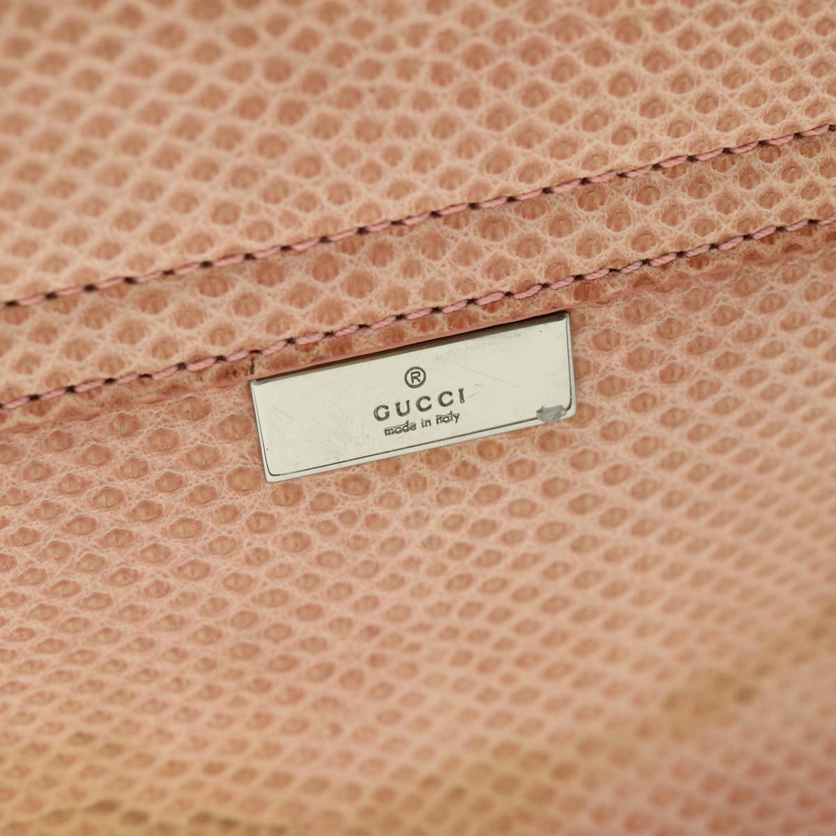 GUCCI Hand Bag Leather Pink Auth 53646