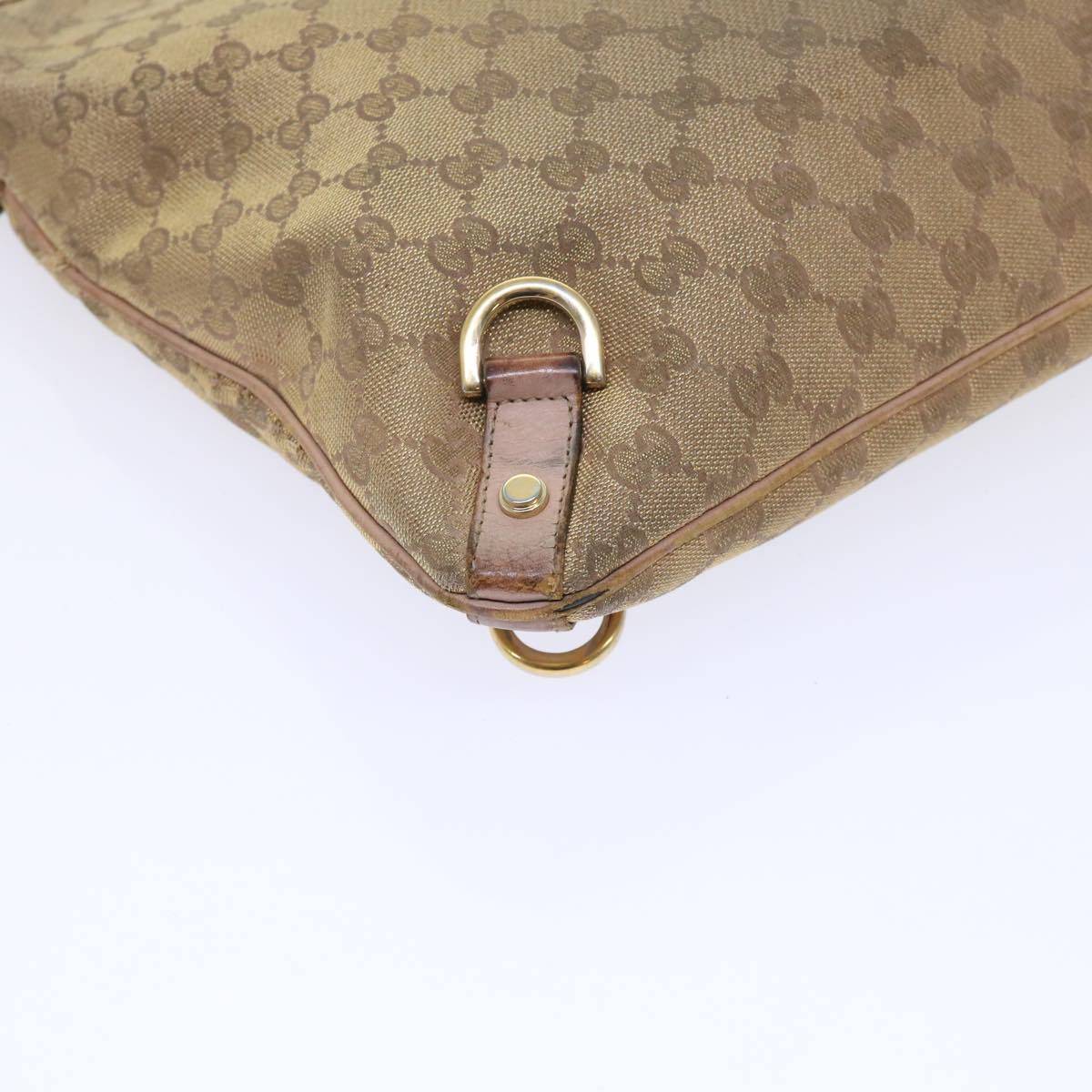 GUCCI GG Canvas Shoulder Bag Gold Auth 53664