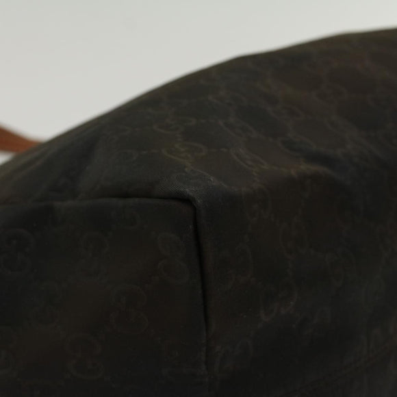 GUCCI GG Canvas Tote Bag Nylon Brown Auth 53670