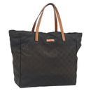 GUCCI GG Canvas Tote Bag Nylon Brown Auth 53670-1