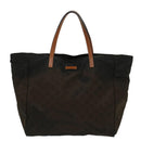 GUCCI GG Canvas Tote Bag Nylon Brown Auth 53670-13