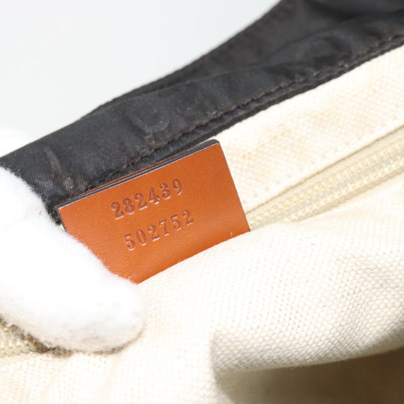 GUCCI GG Canvas Tote Bag Nylon Brown Auth 53670