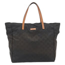 GUCCI GG Canvas Tote Bag Nylon Brown Auth 53670-13