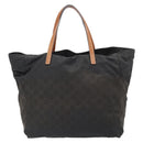 GUCCI GG Canvas Tote Bag Nylon Brown Auth 53670-2