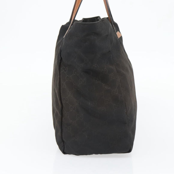 GUCCI GG Canvas Tote Bag Nylon Brown Auth 53670