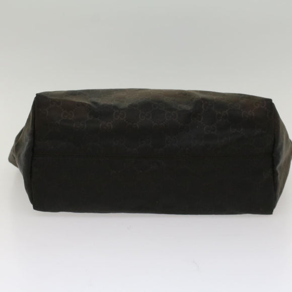 GUCCI GG Canvas Tote Bag Nylon Brown Auth 53670