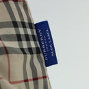 BURBERRY Nova Check Blue Label Hand Bag Nylon Leather Beige Black Auth 53723-18