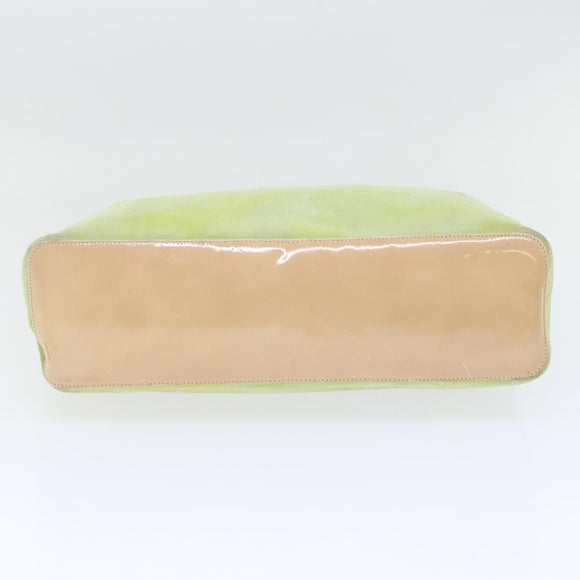 CELINE Hand Bag Suede Green Auth 53736V