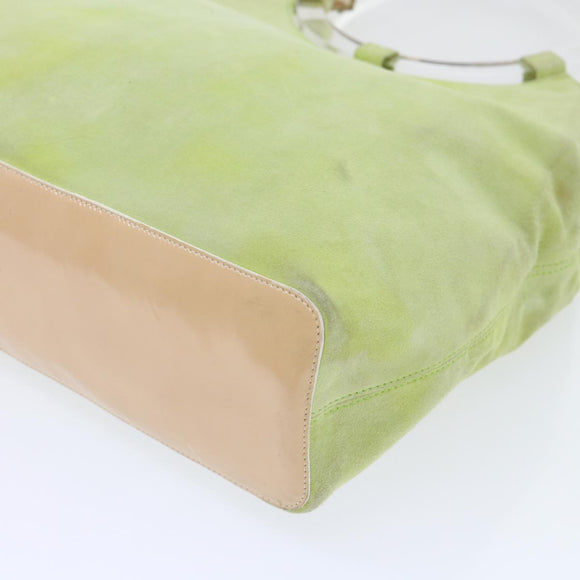 CELINE Hand Bag Suede Green Auth 53736V