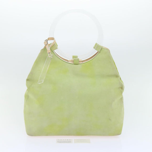CELINE Hand Bag Suede Green Auth 53736V