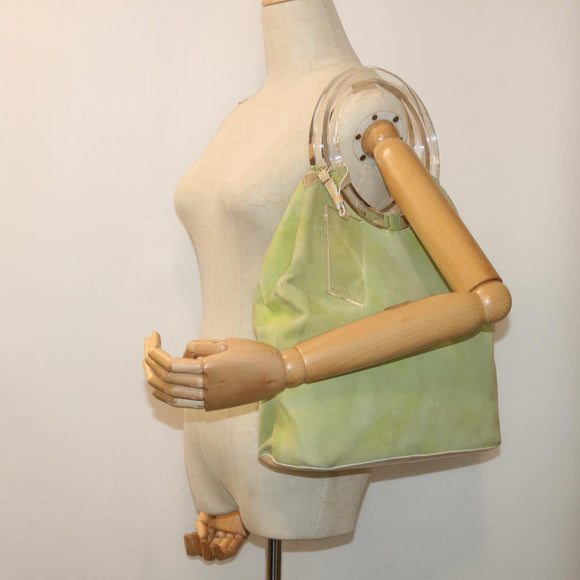 CELINE Hand Bag Suede Green Auth 53736V