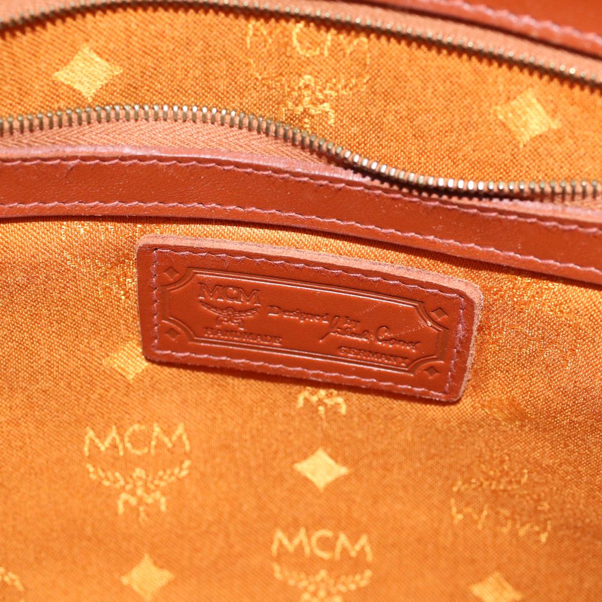MCM Vicetos Logogram Hand Bag PVC Leather 2way Brown Auth 53750